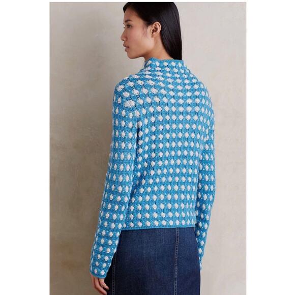 Anthropologie Sleeping on Snow Womens Medium Blue Gray Popcorn Pullover Sweater - Picture 2 of 9